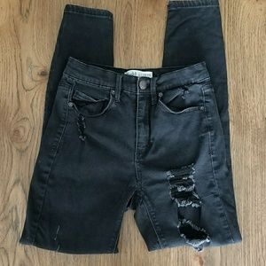 Mudd Ripped High Rise Off Black Jeans